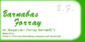 barnabas forray business card